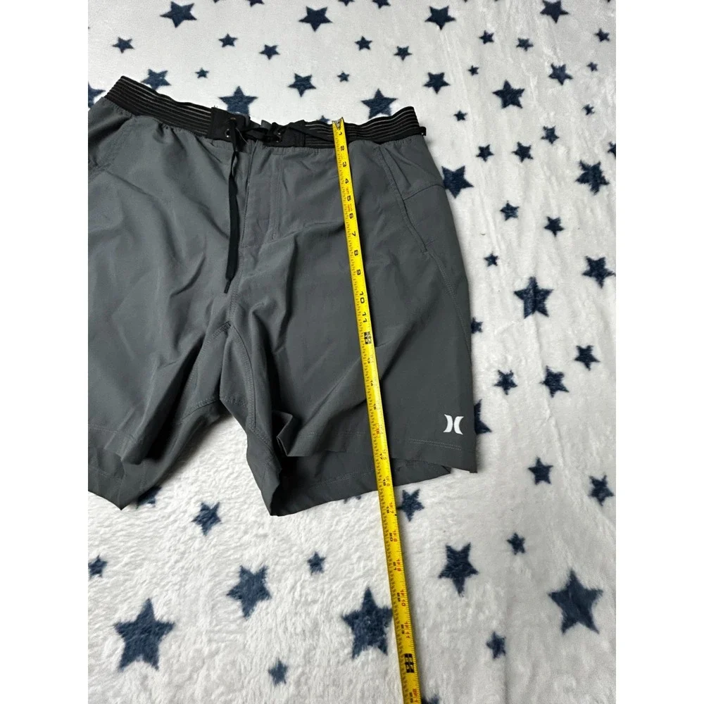 Hurley Mens Large Gray Board Shorts Stretch Swim Surf Quick Dry Performance